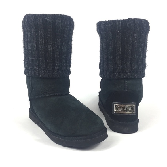 Australia Luxe Collective Shoes - Australia Luxe Collective Knit Tall Black Boots 8